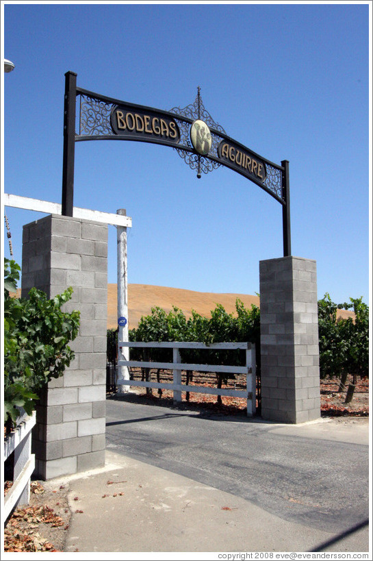 Entrance.  Bodegas Aguirre Winery.