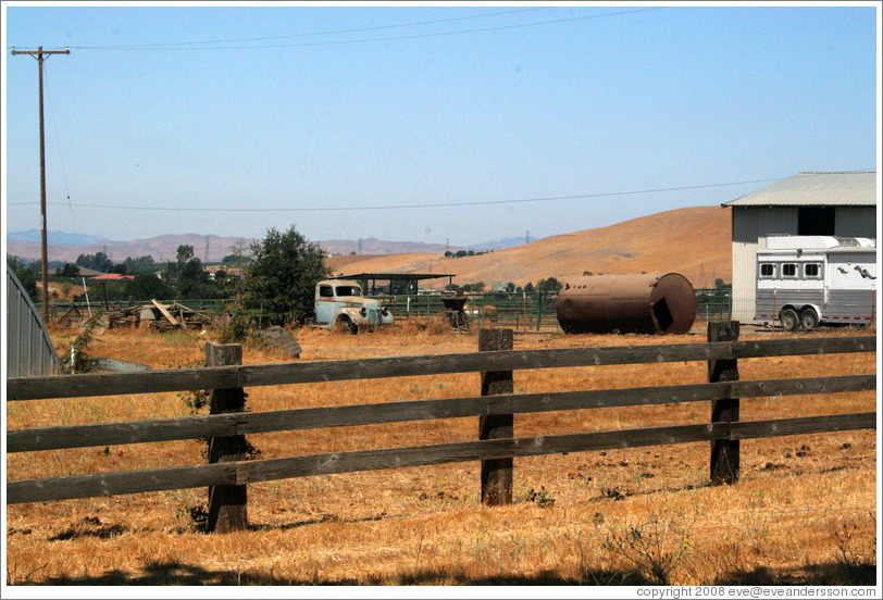 Neighboring ranch.  Les Ch&ecirc;nes Estate Vineyards.