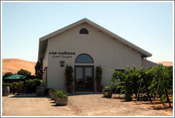 Tasting room.  Les Ch&ecirc;nes Estate Vineyards.