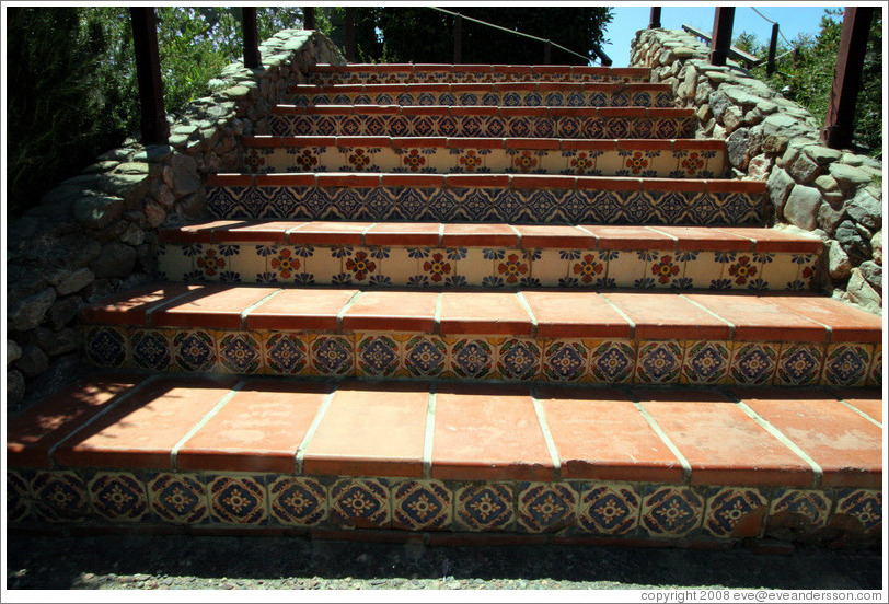 Tiled stairs.  Murrieta's Well.