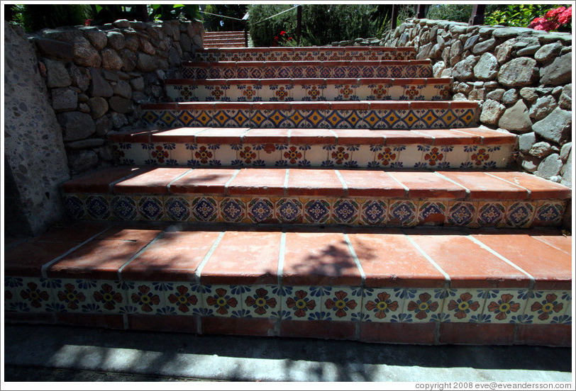 Tiled stairs.  Murrieta's Well.