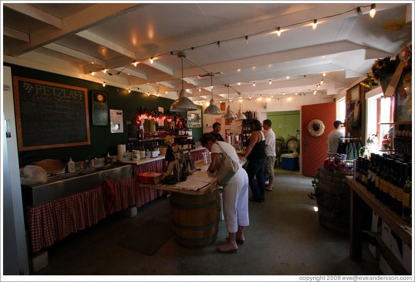 Tasting room.  Retzlaff Estate Winery.