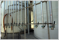 Spouts from fermentation tanks.  Wente Vineyards Estate Winery.