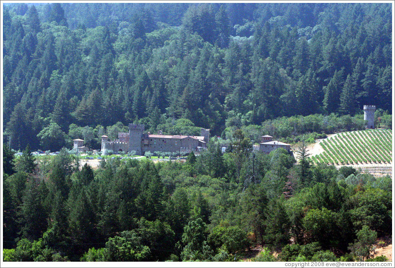 Castella di Amorosa, viewed from Sterling Vineyards patio.