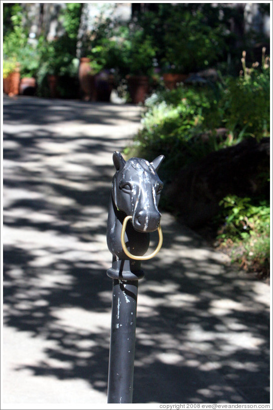 Horse hitching post.  Chateau Montelena.