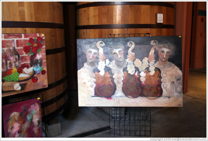 Paintings by Jim Stallings, Artist in Residence at Clos Pegase Winery.