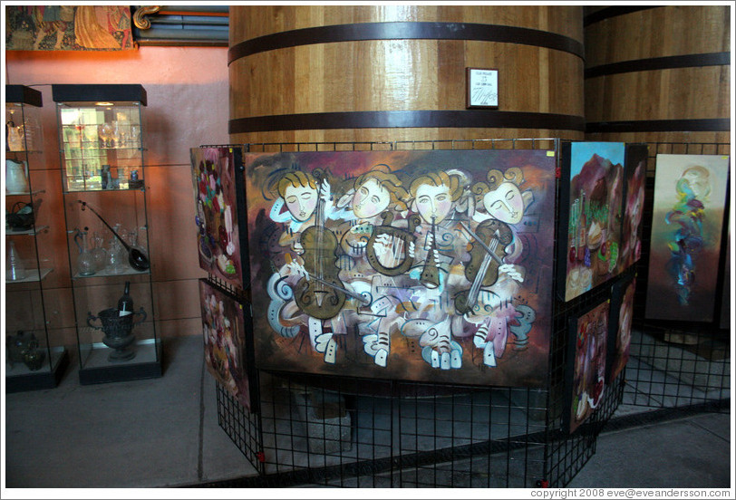 Paintings by Jim Stallings, Artist in Residence at Clos Pegase Winery.