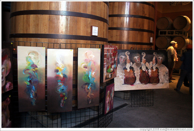 Paintings by Jim Stallings, Artist in Residence at Clos Pegase Winery.