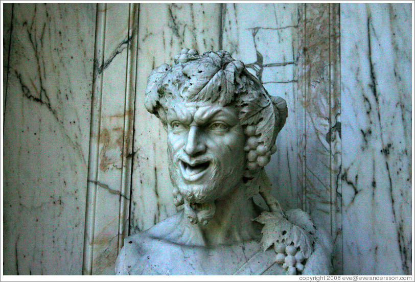 Torino Royal Bacchus Fountain.  Formerly within the Italian Royal Palace in Turin, this 19th century fountain featuring Bacchus is made of multiple types of marble.  Clos Pegase Winery.