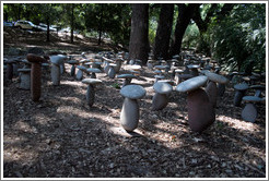 Mushroom-like rock garden.  Domaine Chandon Winery.