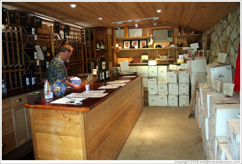 Tasting room.  Zahtila Vineyards.