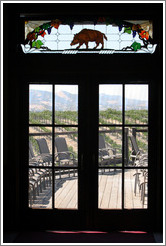Boar stained glass window.  Eberle Winery.