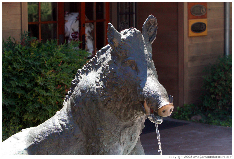 Porcellino (wild boar) statue.  93rd replica of the original bronze Porcellino cast by Tacca in 1620.  Eberle Winery.