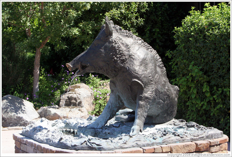 Porcellino (wild boar) statue.  93rd replica of the original bronze Porcellino cast by Tacca in 1620.  Eberle Winery.