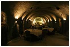 Wild Boar Room in the wine cave, used for hosting special dinners.  Eberle Winery.