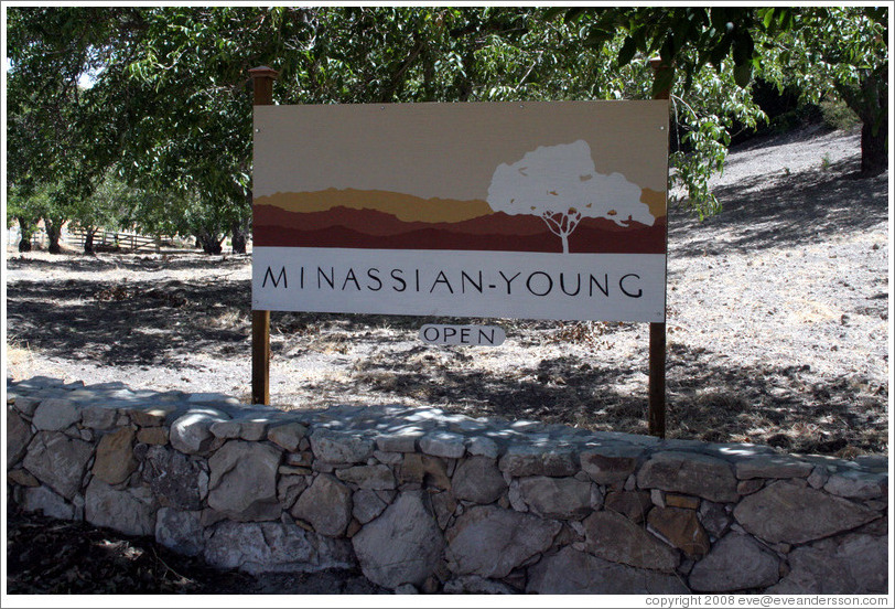 Sign.  Minassian-Young Vineyards.