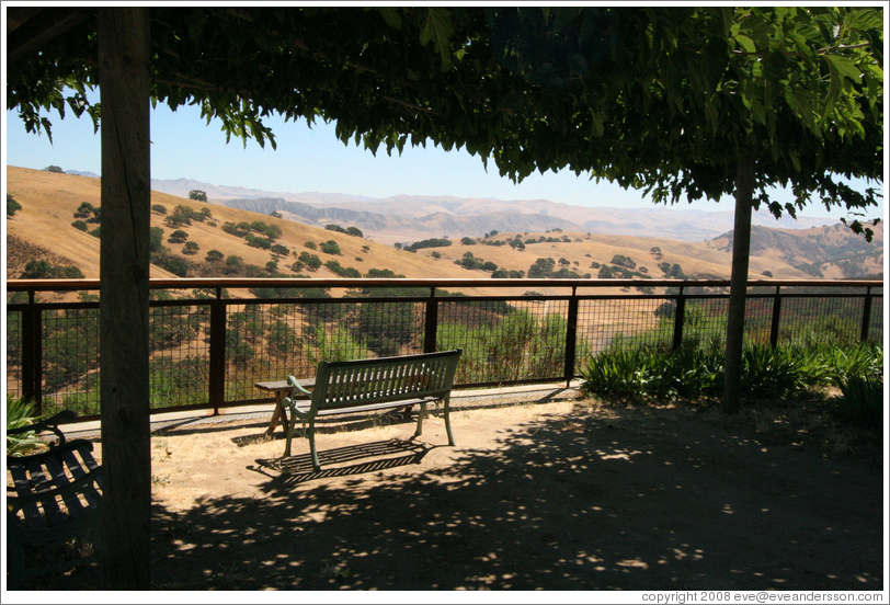 Bench and view.  Calera Wine Company.