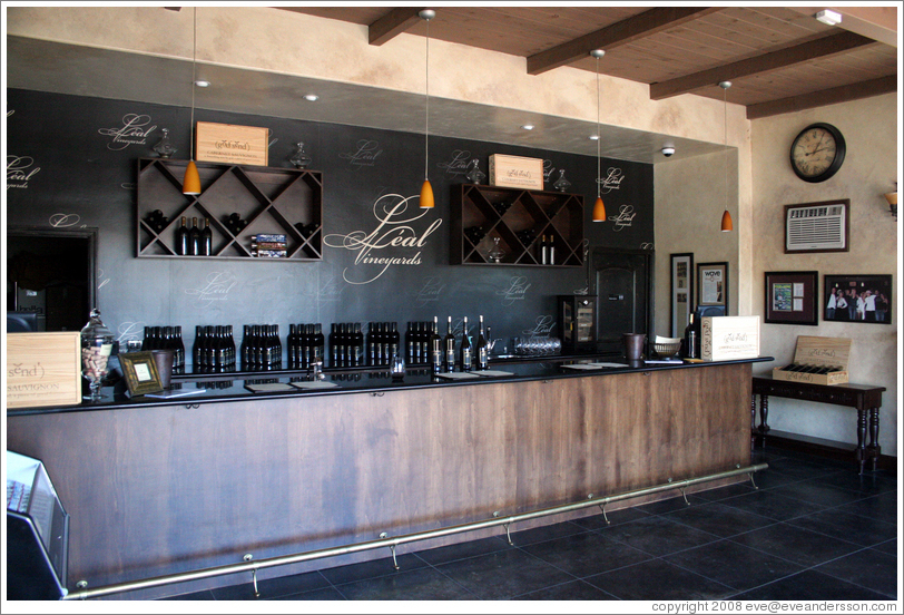 Tasting room.  L&eacute;al Vineyards.