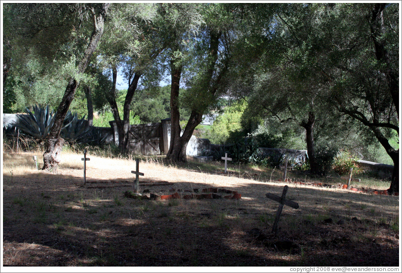 Cemetery.  San Juan Bautista Mission.