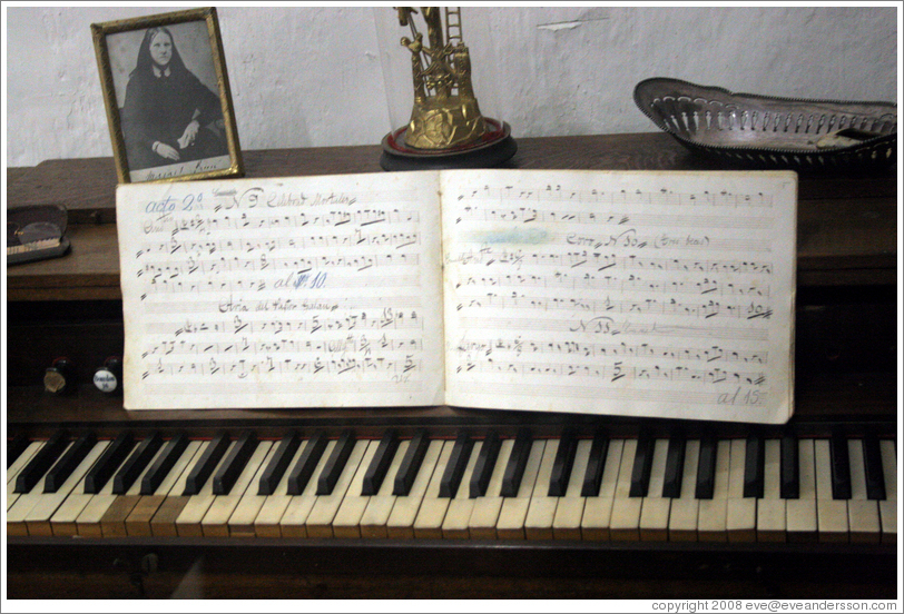 Musical score.  Museum.  San Juan Bautista Mission.