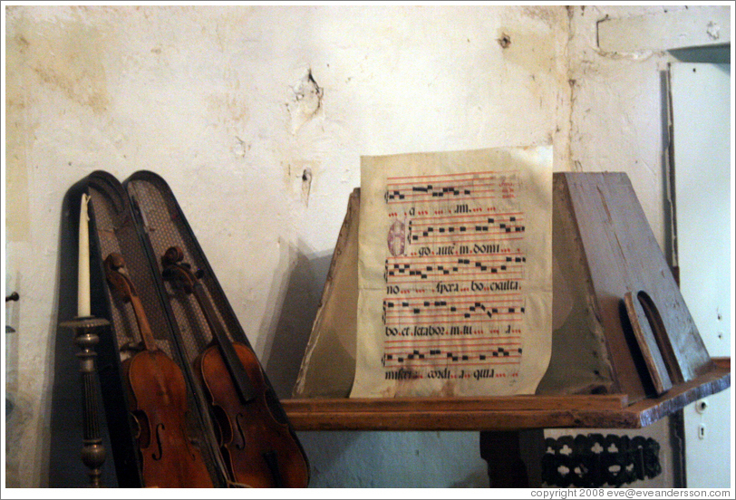 Musical score.  Museum.  San Juan Bautista Mission.