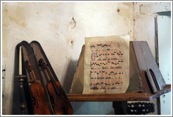 Musical score.  Museum.  San Juan Bautista Mission.