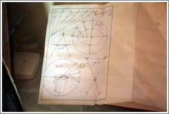 Old book depicting geometry.  San Juan Bautista Mission.