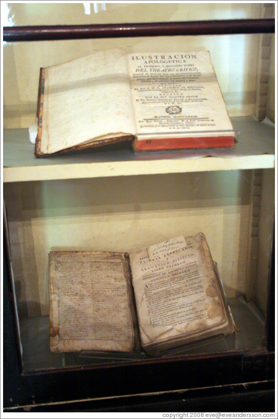 Old books.  San Juan Bautista Mission.