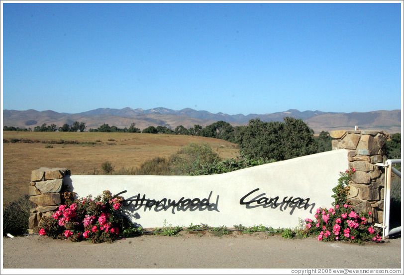 Sign.  Cottonwood Canyon Vineyard and Winery.