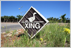 Duck Crossing sign.  Koehler Winery.