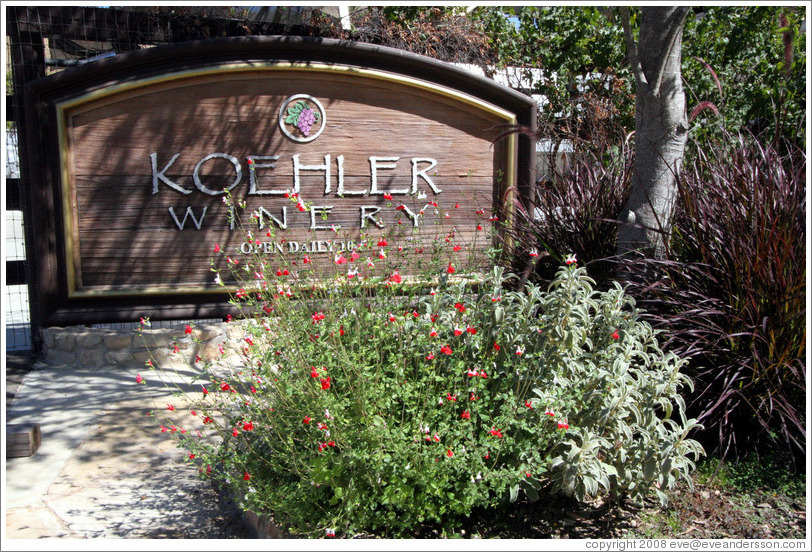 Sign.  Koehler Winery.