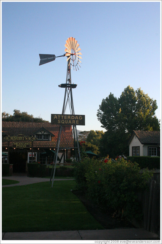 Atterdag Square windmill.  Downtown Solvang.