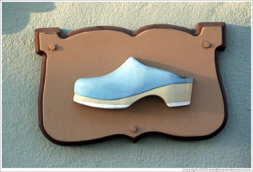 Clog sign.  Downtown Solvang.