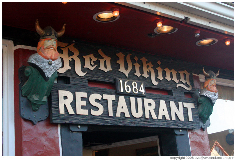 Red Viking Restaurant.  Downtown Solvang.