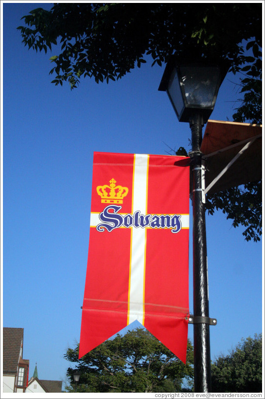 Solvang sign.  Downtown Solvang.