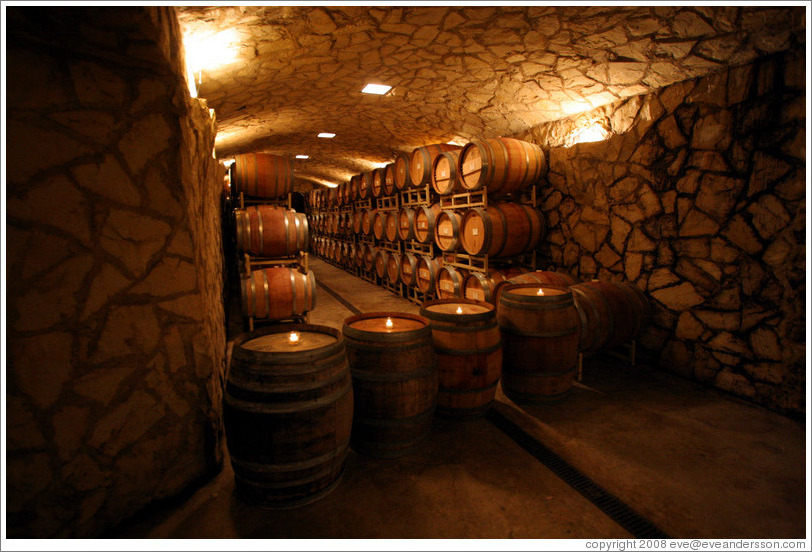 Barrels.  Sunstone Vineyards and Winery.