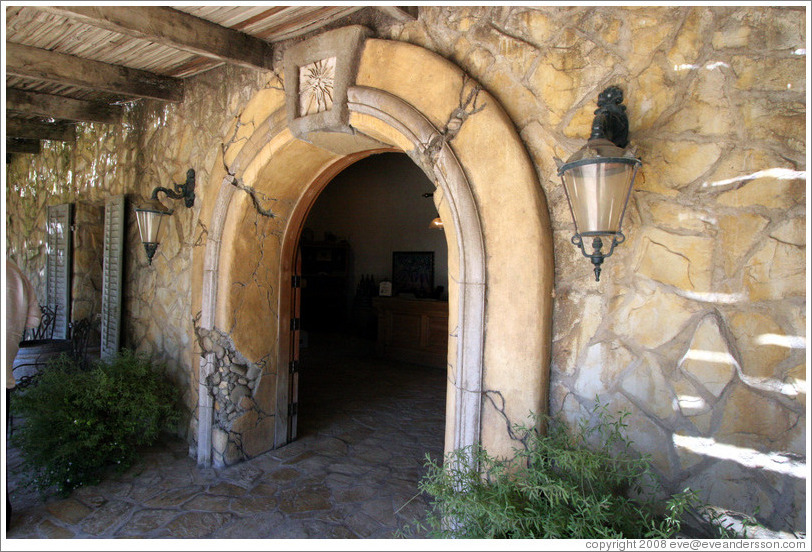 Door leading to tasting room.  Sunstone Vineyards and Winery.