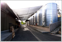Large steel tanks, Alexander Valley Vineyards.