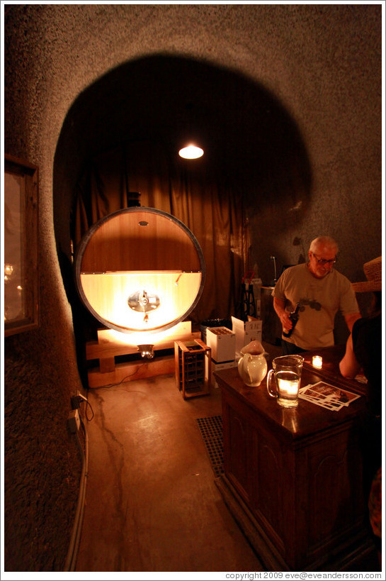 Wine tasting in a cave, Bella Vineyards.