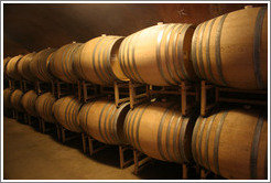 Barrels in a cave.  Benziger Family Winery.