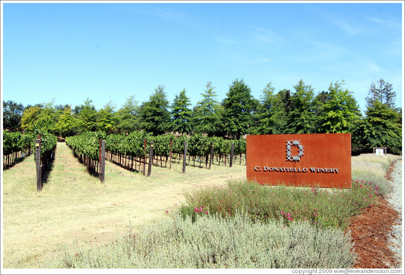 Sign at entrance, C. Donatiello Winery.