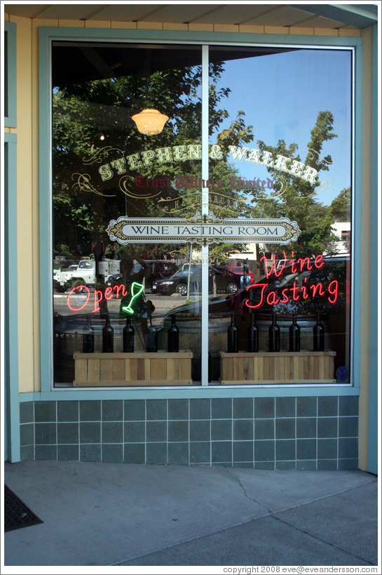 Stephen and Walker Tasting Room.  Downtown Healdsburg.