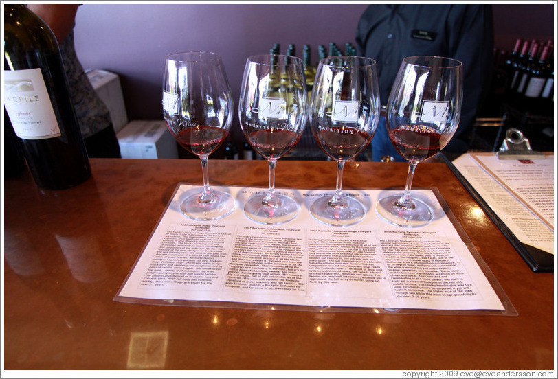 Wine tasting, Mauritson Wines.