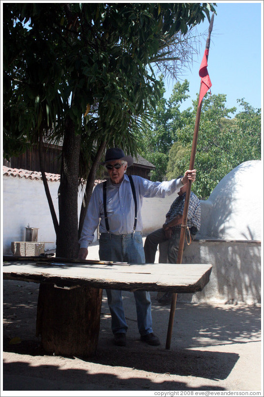 Lance used by 19th century Mexican army troops.  Sonoma Barracks.