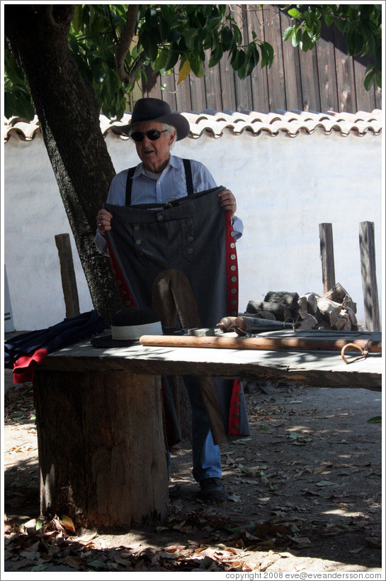 Uniform used by 19th century Mexican army troops.  Sonoma Barracks.