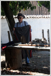 Uniform used by 19th century Mexican army troops.  Sonoma Barracks.