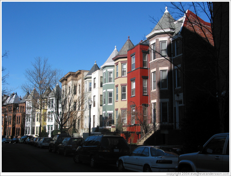 Adams Morgan.  Victorian rowhouses.