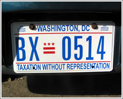 Unlike residents of the 50 US states, residents of Washington, DC, have no representation in either the Senate or the House.