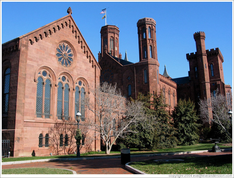 The back of the Castle.  Smithsonian Museums.