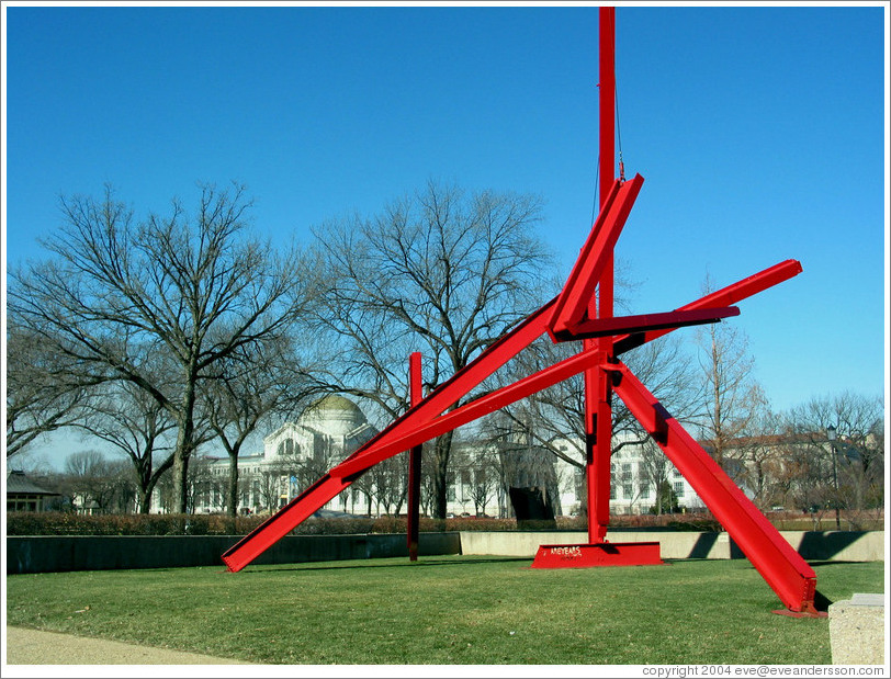 Sculpture.  Smithsonian Museum of Natural History in the background.